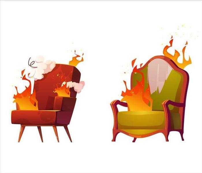 Chairs on fire